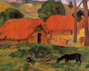 保罗 高更 : Three Huts, Tahiti